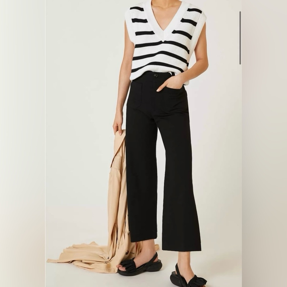 Anthropologie The Colette black wide leg pants